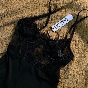 NWT TIC TOC Lace Biker Short Jumpsuit/Romper